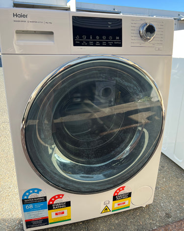Factory second Haier HWD8040BW1 8kg/4kg Front Load Washer & Dryer Combo - Second Hand Appliances Geebung